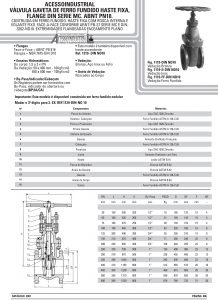 Válvula Gaveta de Ferro Fundido Haste Fixa, Flange DIN Serie MC ABNT PN 10