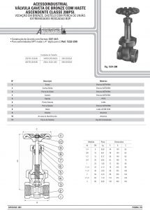 Válvula gaveta de bronze com haste Ascendente classe 200psi 