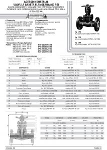 Válvula gaveta flangeada 800 psi