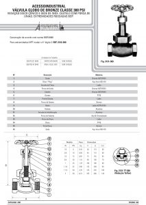 Válvula globo de bronze classe 300 psi