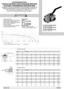 Válvula esférica 3 vias passagem reduzida ou plena 