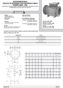 Válvula de retenção tipo portinhola unica Padrão abnt - din