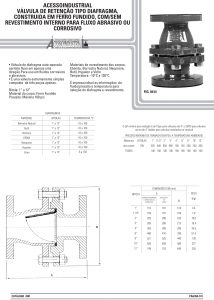 Válvula de retenção tipo diafragma, Construida em ferro fundido, 