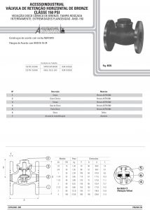 Válvula de retenção horizontal de bronze Classe 150 psi