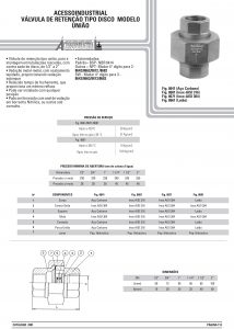 Válvula de retenção tipo disco modelo União