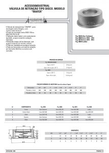 Válvula de retenção tipo disco. Modelo “Wafer”