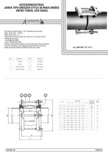 Junta tipo dresser stylo 38 para uniões entre tubos 