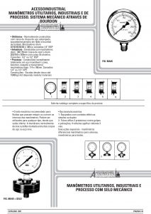 Manômetros utilitários, industriais e de processo 