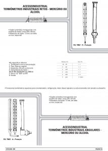 Termômetros industriais retos - mercúrio ou Álcool