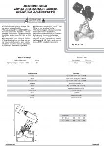 Válvula de descarga de caldeira automática classe 150/300 psi