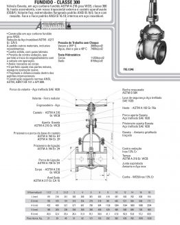 Válvula gaveta - aço carbono Fundido - classe 300