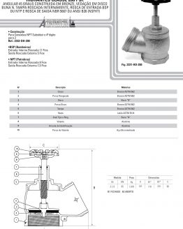 Válvula globo de bronze para Hidrantes classe 200 psi