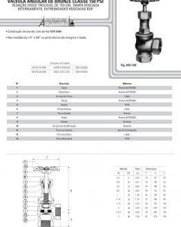 Válvula Angular De Bronze Classe 150 Psi