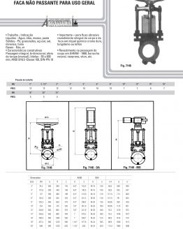 Válvulas guilhotina modelo standard