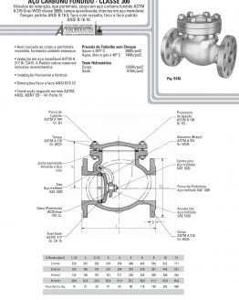 Válvula de retenção Aço carbono fundido - classe 300