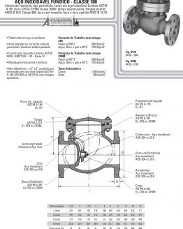 Válvula de retenção Aço inoxidável fundido - classe 300