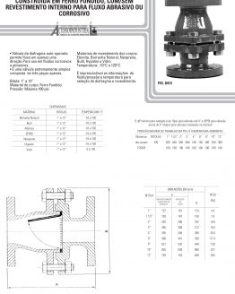 Válvula de retenção tipo diafragma, Construida em ferro fundido,