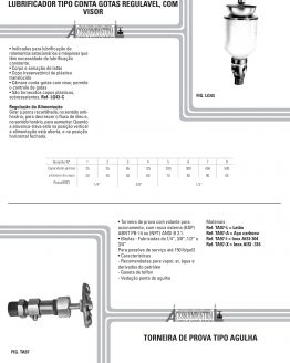 Lubrificador tipo conta gotas regulavel, com visor