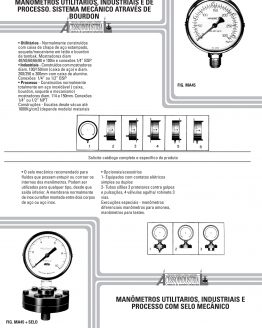 Manômetros utilitários, industriais e de processo
