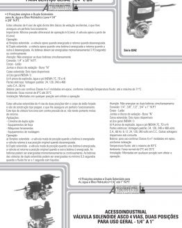 Válvula solenoide so61 asco 4 vias 2 posições