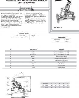 Válvula de descarga de caldeira manual Classe 150/300 psi