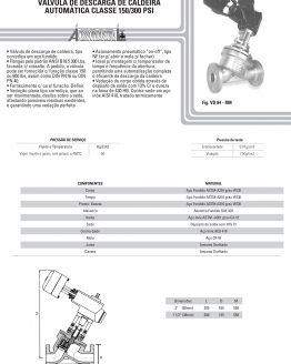 Válvula de descarga de caldeira automática classe 150/300 psi